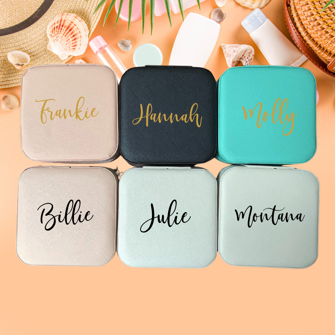 Personalised jewellery box in blush